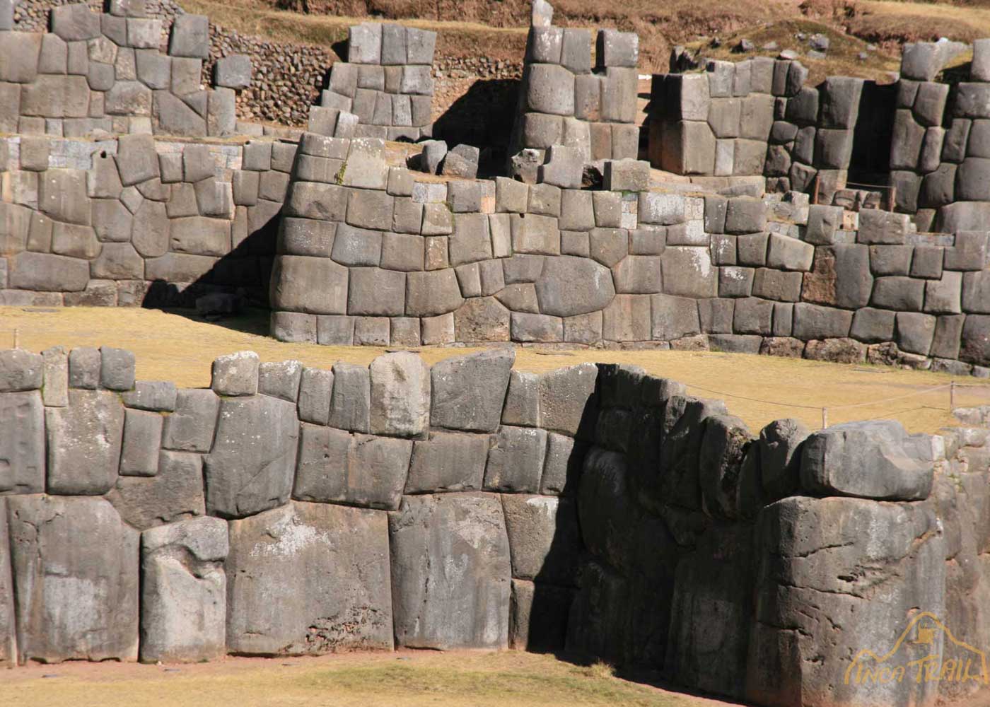 Massive polygonal Inca stone walls, characteristic of the fortifications near Cusco